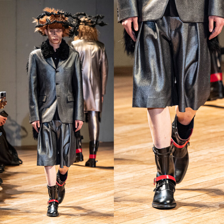 Lewis Leathers boots at Comme des Garçons Homme Plus Fall 2023 Show in Paris