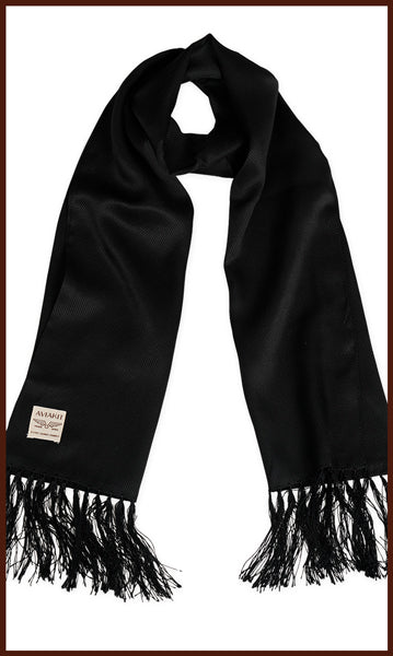 AVIAKIT Textured Weave Silk Scarf Black – Lewis Leathers
