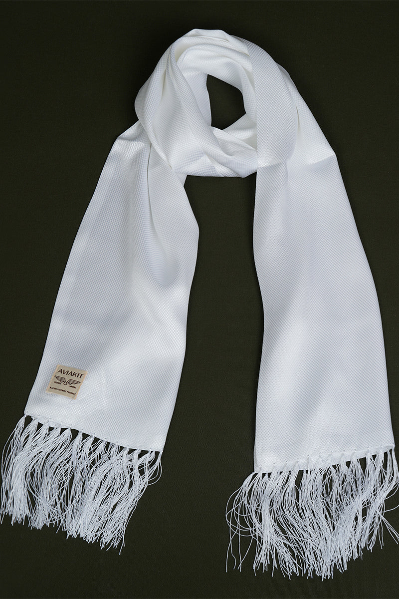 AVIAKIT Textured Weave Silk Scarf White – Lewis Leathers