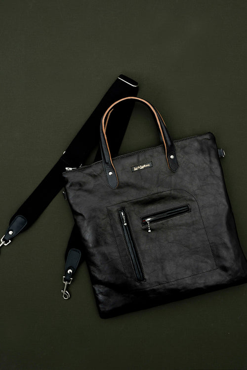 Bronx Bag Veg Tan Cow Black