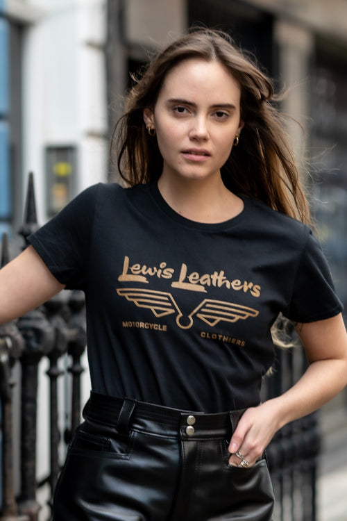 Lewis Leathers Gold Logo T shirt