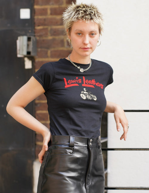 Lewis Leathers Logo Bike T shirt Black