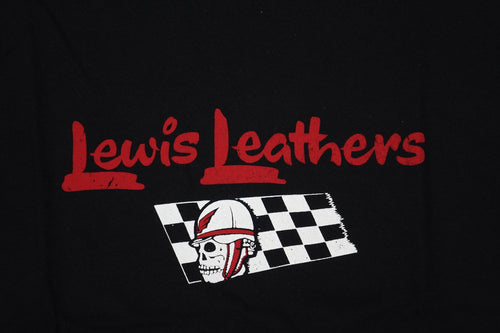 Lewis Leathrs Logo and Skull T shirt Black