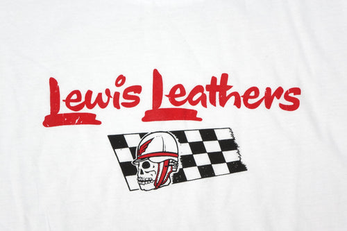 Lewis Leathrs Logo and Skull T shirt White