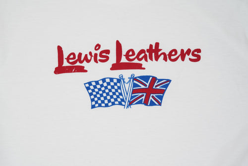 Lewis Leathers Logo Union and Race Flag T shirt White