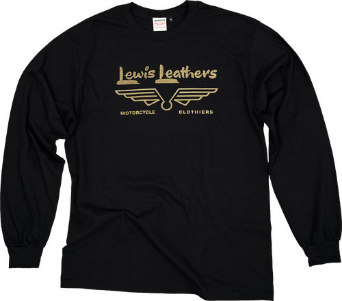 Lewis Leathers Gold Logo T shirt LONG SLEEVE