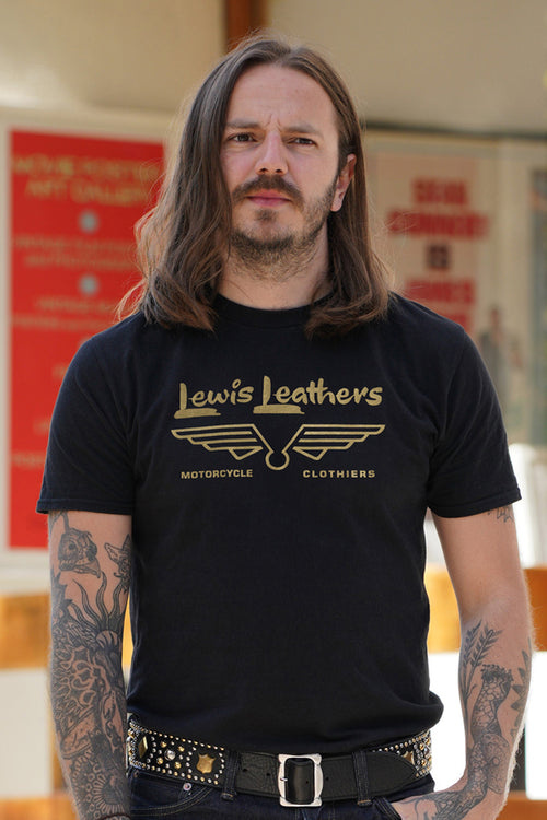 Lewis Leathers Gold Logo T shirt