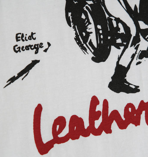 Leather Boys Back Cover T shirt White