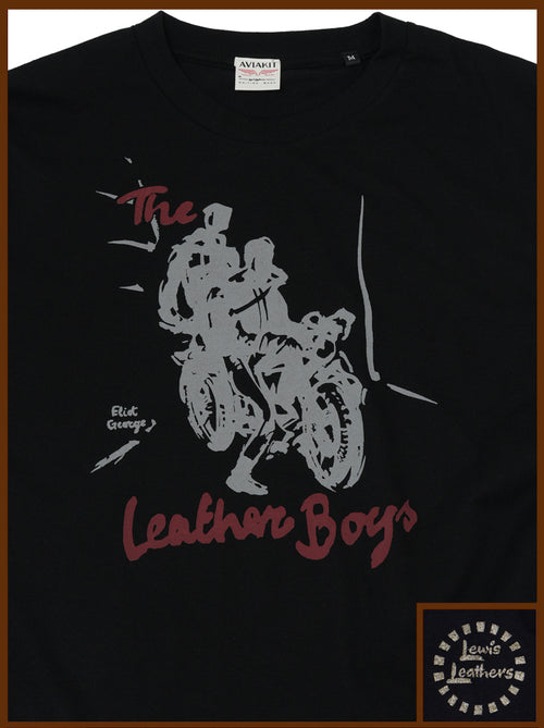 Leather Boys Back Cover T shirt Black
