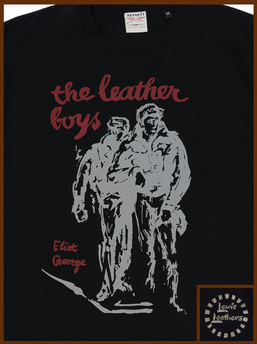 Leather Boys Front of Book T shirt Black