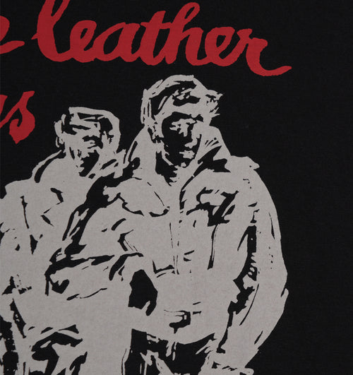 Leather Boys Front of Book T shirt Black