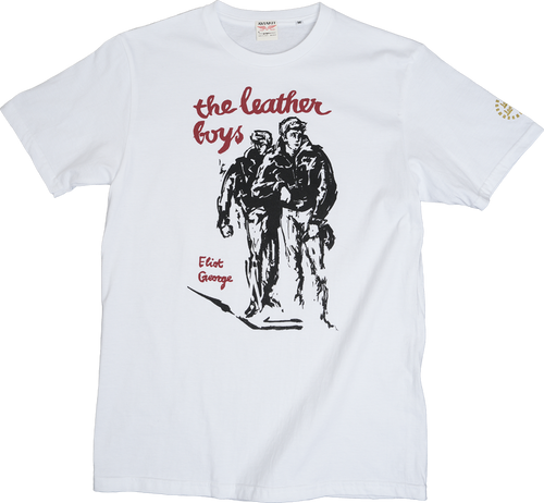 Leather Boys Front of Book T shirt White