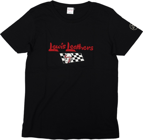 Lewis Leathrs Logo and Skull T shirt Black