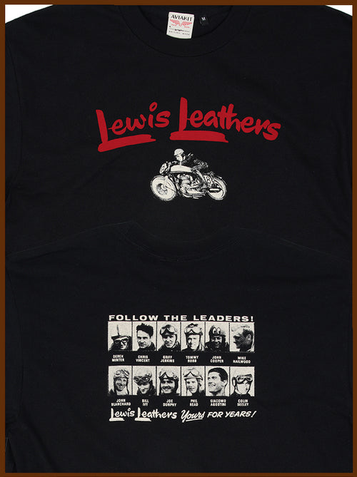 Lewis Leathers Logo Bike T shirt LONG SLEEVE Black