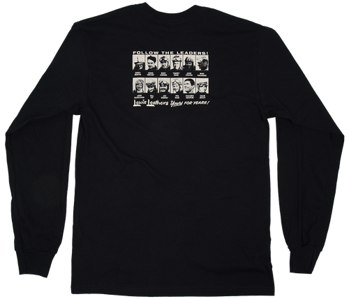 Lewis Leathers Logo Bike T shirt LONG SLEEVE Black