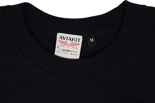 Lewis Leathers Logo Bike T shirt LONG SLEEVE Black