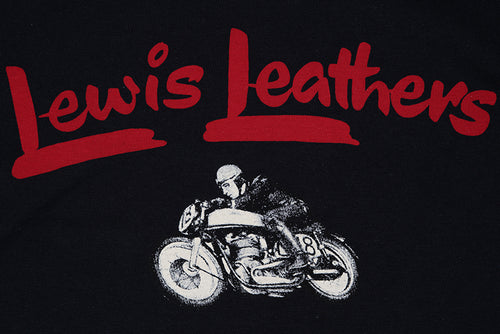 Lewis Leathers Logo Bike T shirt LONG SLEEVE Black
