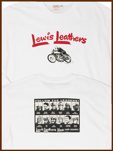 Lewis Leathers Logo Bike T shirt LONG SLEEVE White