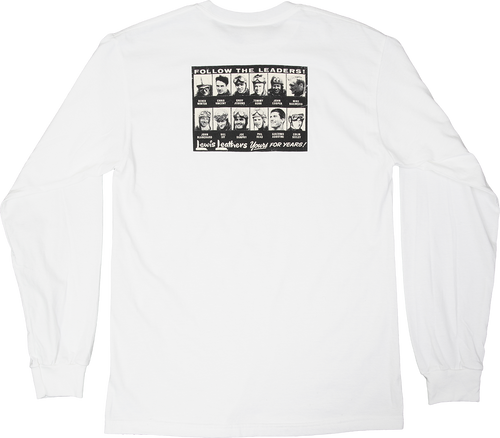 Lewis Leathers Logo Bike T shirt LONG SLEEVE White
