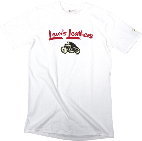 Lewis Leathers Logo Bike T shirt White