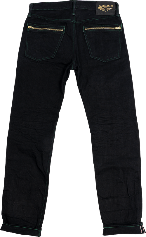 Washed Denim Jeans - Tapered with zips LLJ003