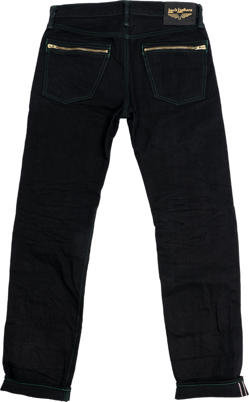 Washed Denim Jeans - Tapered with zips LLJ003