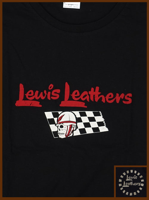 Lewis Leathrs Logo and Skull T shirt Black