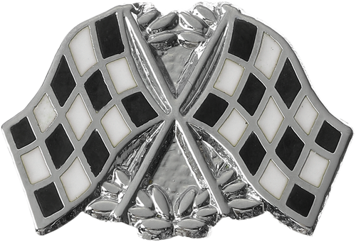 Twin Racing Flags Badge