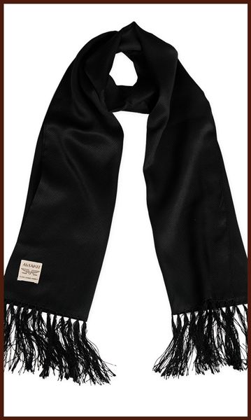 AVIAKIT Textured Weave Silk Scarf Black