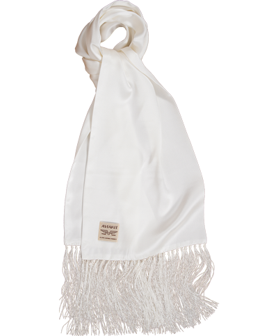 AVIAKIT Smooth Silk Scarf White
