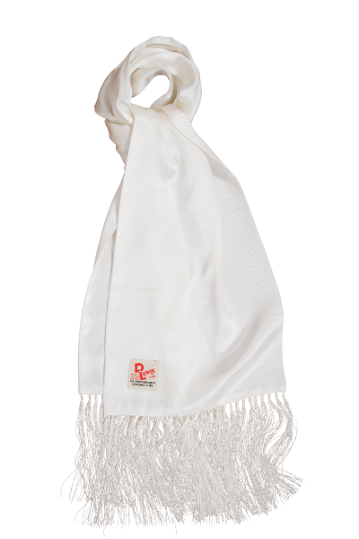 D Lewis Silk Scarf White