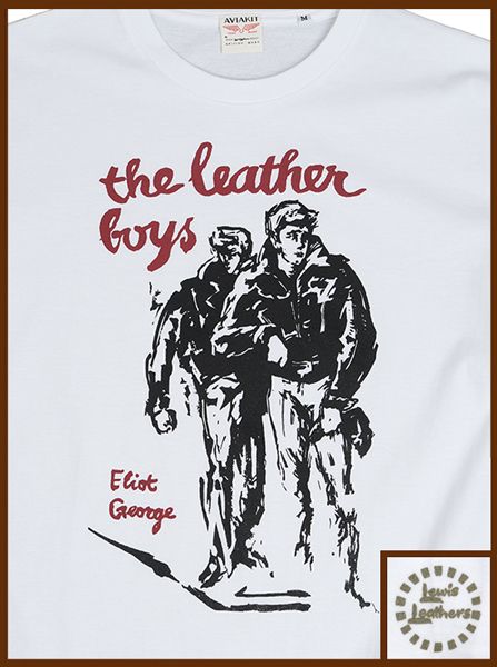 Leather Boys Front of Book T shirt White