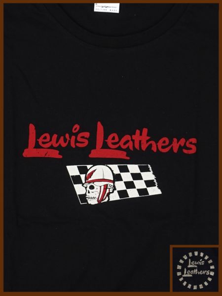 Lewis Leathrs Logo and Skull T shirt Black