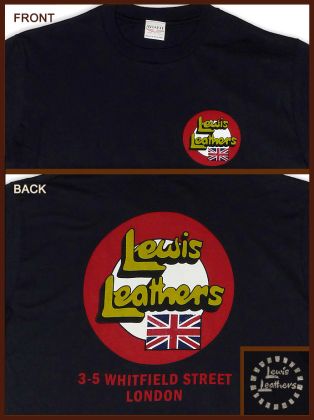 80s Lewis Leathers Logo T shirt-Black