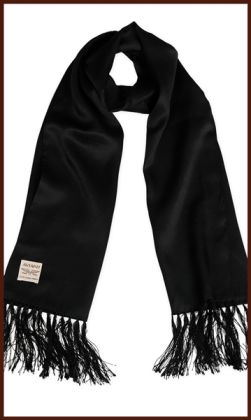 AVIAKIT Textured Weave Silk Scarf Black