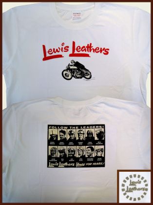Lewis Leathers Logo Bike T shirt White
