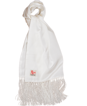 D Lewis Smooth Silk Scarf White