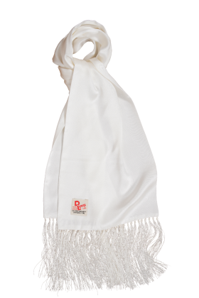 D Lewis Silk Scarf White