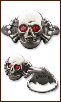 Red Eyes Skull Ring