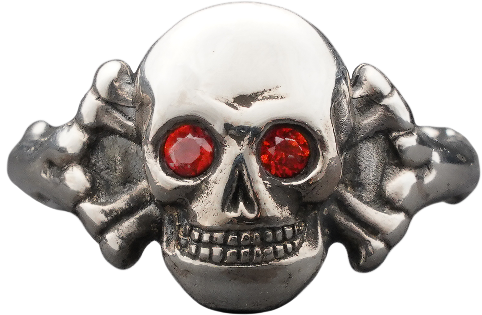 HALF SKULL RED EYES BUCKLE NEW APPROXIMATELY 2 1/2" X 2 1/2" 