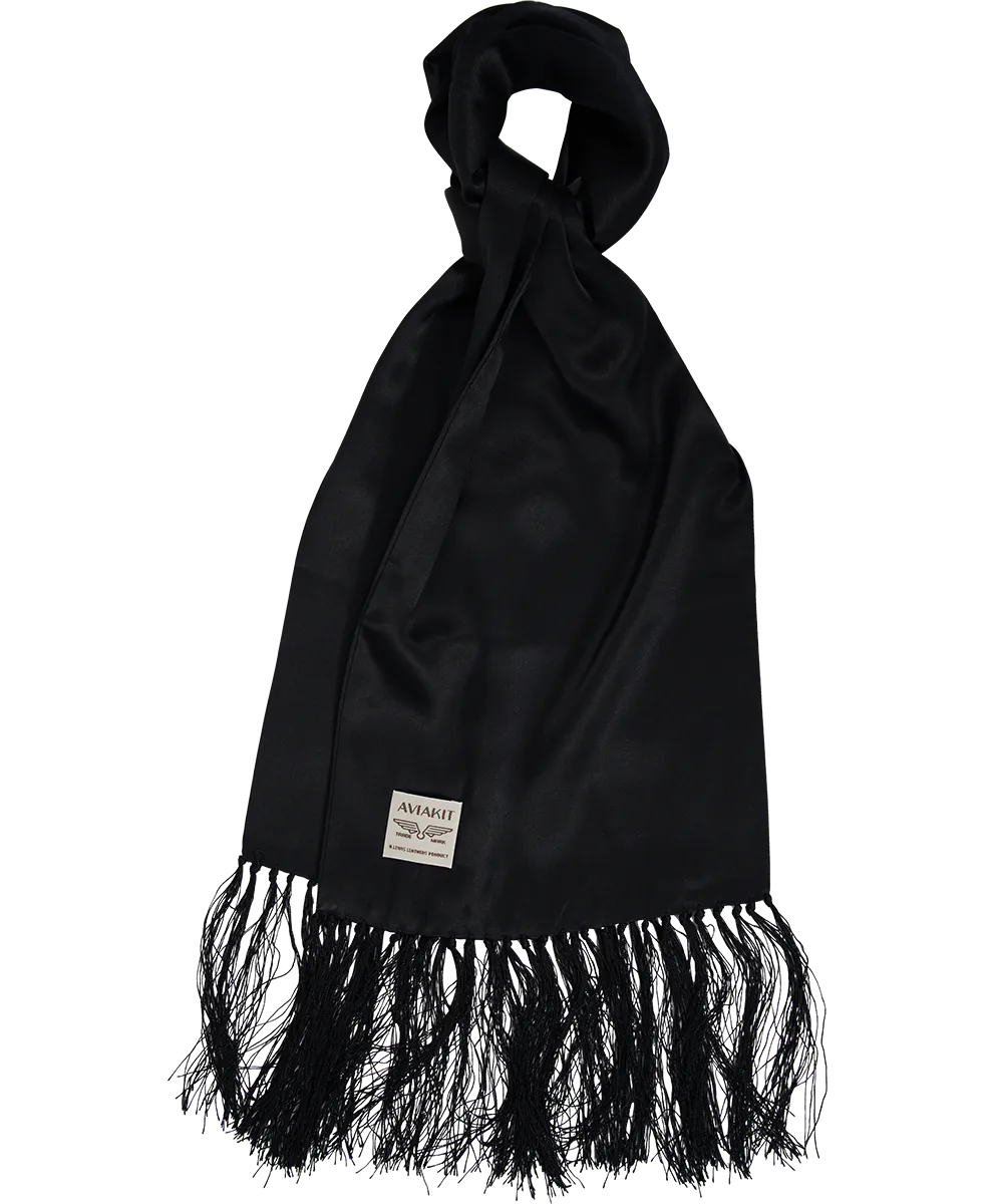 AVIAKIT Smooth Silk Scarf Black