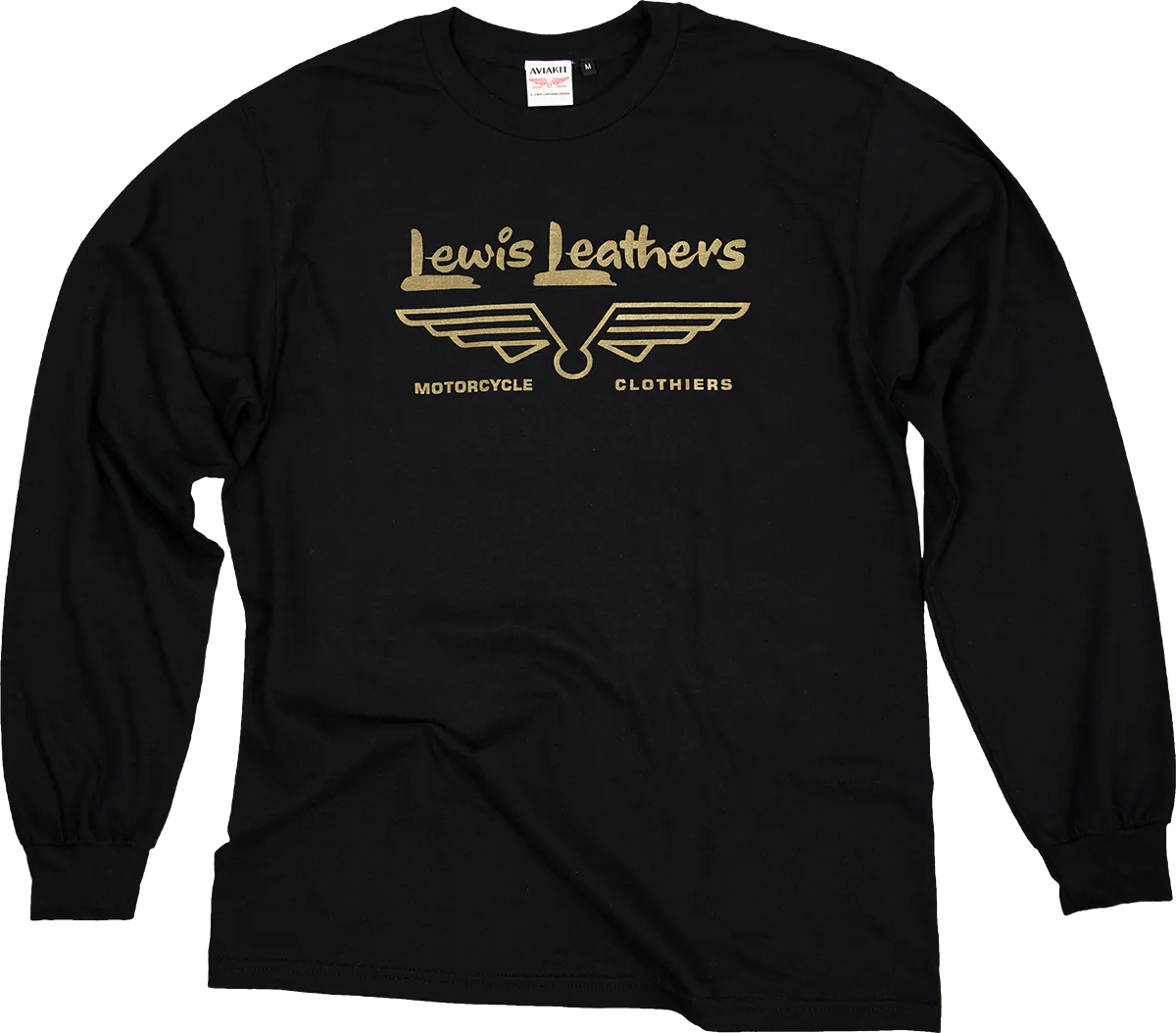 Lewis Leathers Gold Logo T shirt Long Sleeve