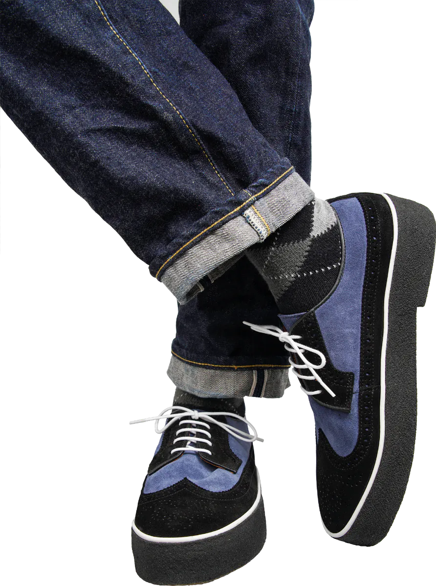 Lewis Leathers x Original Playboy Collaboration Two tone Suede Brogues