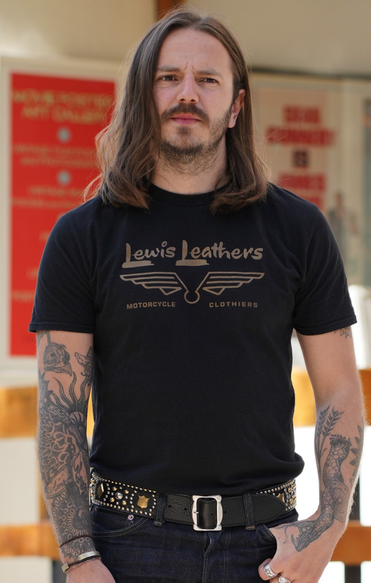 Lewis Leathers Gold Logo T shirt